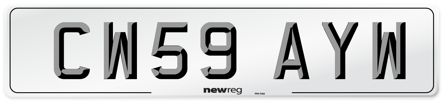 CW59 AYW Number Plate from New Reg